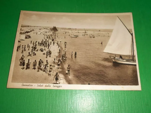 Cartolina Cesenatico - Saluti dalla Spiaggia 1936.