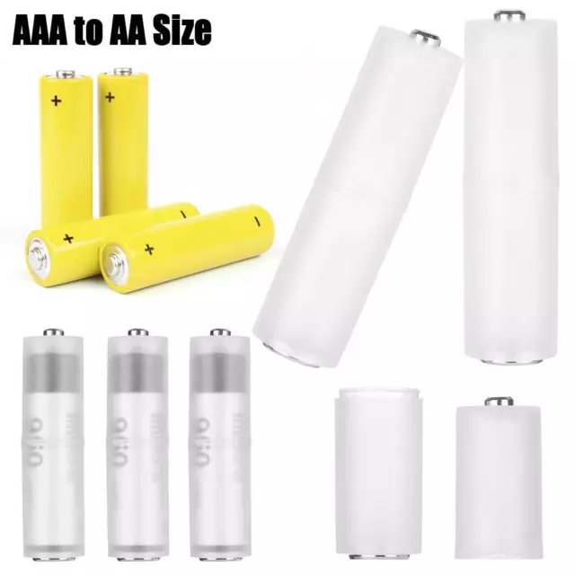 AAA to AA Size Switcher Adaptor Case Cell Battery Converter Batteries Adapter