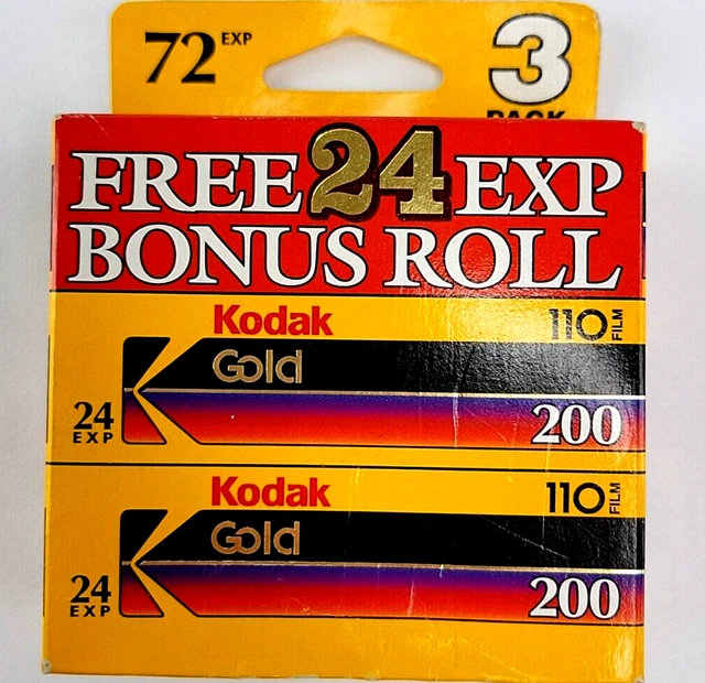 Película Kodak Kodacolor 110 dorada 200 velocidades 72 exposiciones vencimiento 4/1998 sellada
