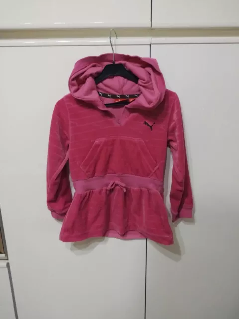 Vestito Abito Puma Bambina Fucsia Cappuccio 18/24 Mesi