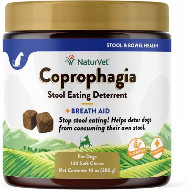 NaturVet COPROPHAGIA Soft Chew Bottle Dog Stool Eating Deterrent 130 count