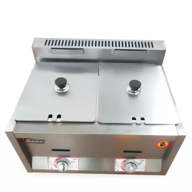 12L Commercial Stainless Steel Countertop Gas Fryer Deep Fryer Propane NG