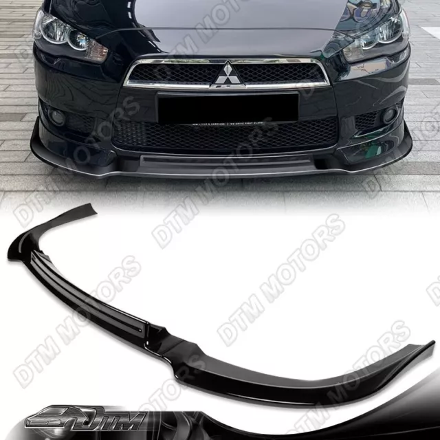 For 08-15 Mits Lancer RA-Style Painted Black Front Bumper Splitter Spoiler Lip