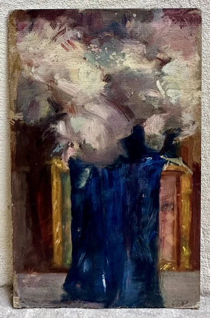 Garry Morrow - Vase bleu avec fruits - nature morte impressionniste contemporaine réaliste