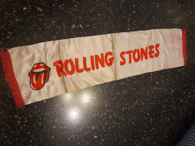 Sciarpa Scarf Vintage '80 Rock Rolling Stones. England Satin Raso