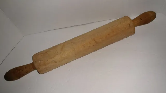 Antique Solid Wood wooden Rolling Pin 12in 20in for baking or farmhouse decor
