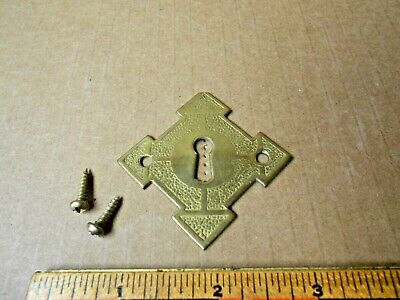 Vintage Brass Key Hole Plate Cover Escutcheon 2 1/4" Salvaged Furniture Hardware