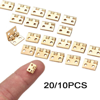 10~100pcs Mini Brass Hinge For Small Craft Door Box Accessories Gold 8 X 10mm 2