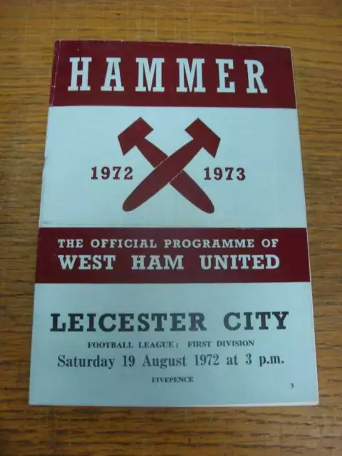 19/08/1972 West Ham United v Leicester City  (team changes)