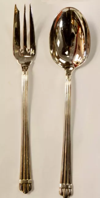 1980'S Christofle (Aria) Silver Plated Serving Spoon & Fork (1)