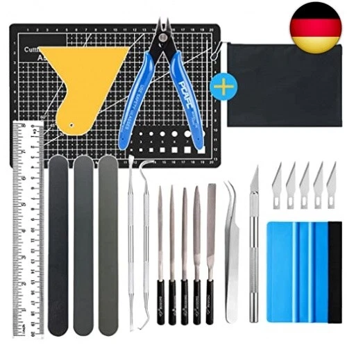 22 Stück DIY Bastelwerkzeug Basic Tools Werkzeuge Kraft Handwerk Set Feilen