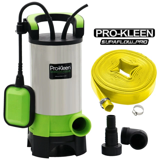Submersible Water Pump Electric Dirty Clean Pool Flood 1100w 25m Heavy Duty Hose