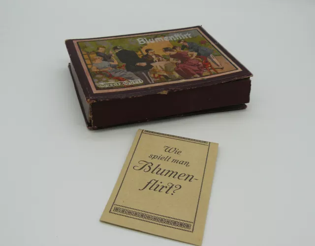 Spear-Spiel Blumenflirt 54 Karten mit Anleitung zum flirten um 1930