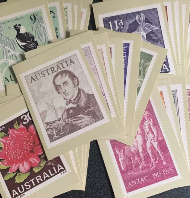 Australia 1960s Philatelic Postcards/Maxi Cards Complete Set of 25 Cards