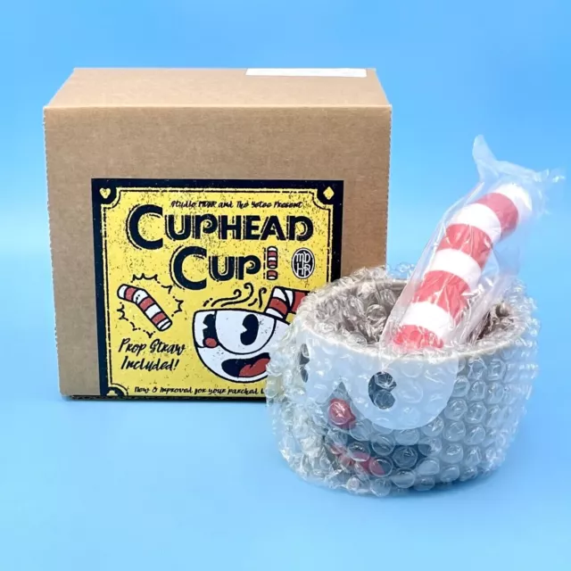 Cuphead Ceramic Mug Coffee Cup with Prop Straw Stirrer 10oz Official Studio MDHR