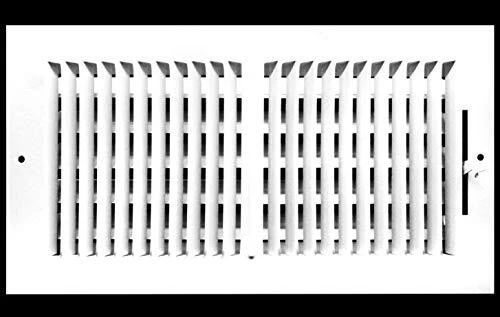 12"w X 6"h 2-Way-Flat Stamped Steel - Vent Cover - Grille Register - Sidewall