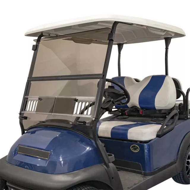 EZGO TXT (94.5-13) Tinted Vented 1/4" Fold Down Golf Cart Windshield - US Made