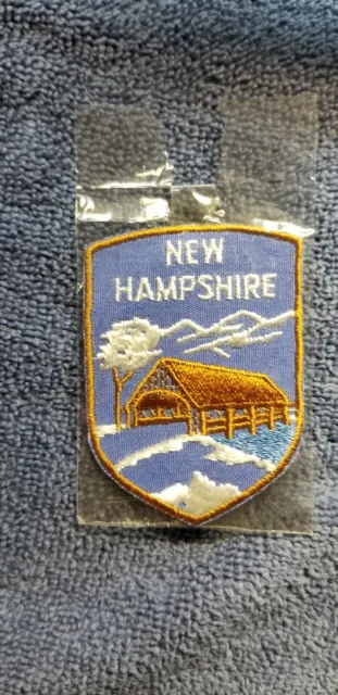 Vintage New Hampshire Embroidered Patch Covered Bridge New In Package