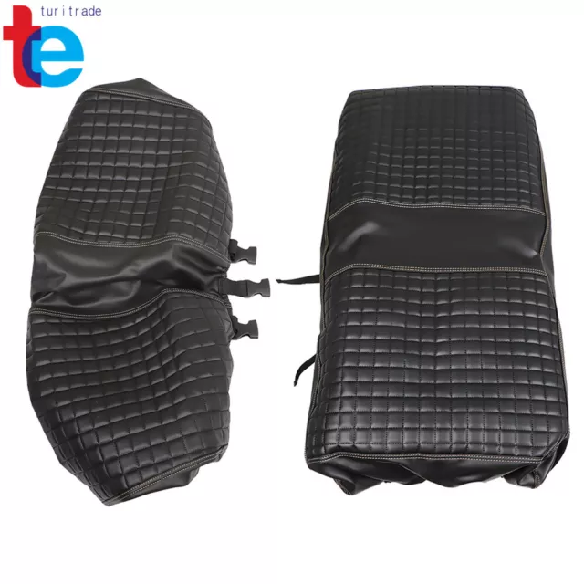 Black Universal Rear Seat Cover Kit For Club Car/EZGo/Yamah Golf Cart -No Staple