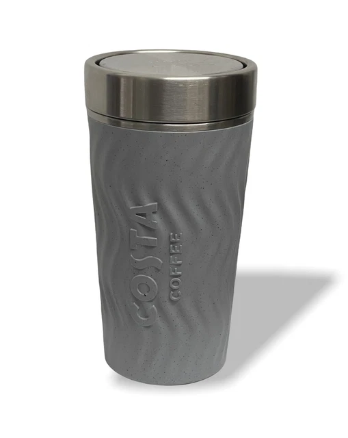 Taza De Viaje Costa Coffee Edición Limitada 2024 - Gris Claro Pride Waffle - Aislante Reutilizable