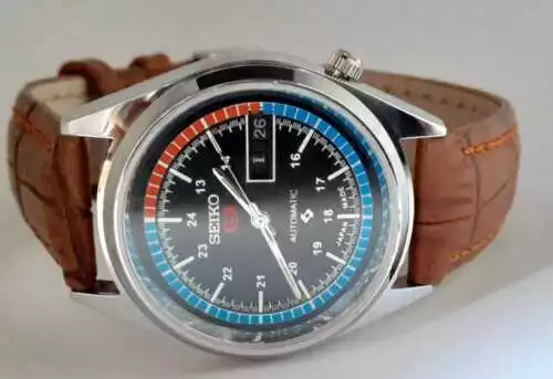 Vintage Seiko 5 Automatico Movimento No.6309 Day-Date Uomo Orologio da Polso Con