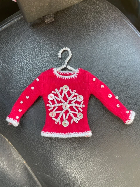 Michael Simon Christmas Miniature Ornament Sweater Snow Flake Party Gift Winter