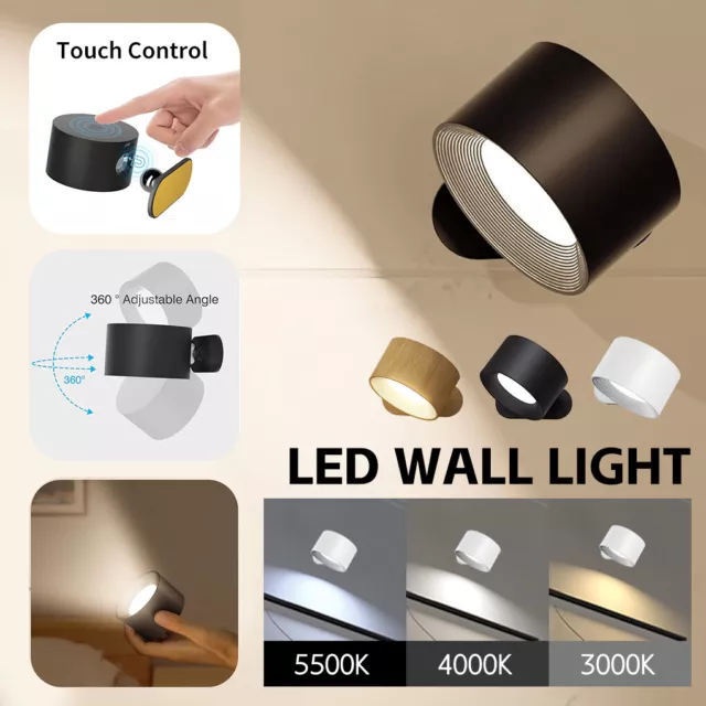 Rechargeable Wall Light Reading Lamp LED Portable Wall Sconce Wall Mounted Decor