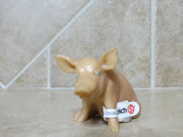 retired Schleich w/tag #13202 Sittling Sow w/tag Pig hog pink farm animal toy