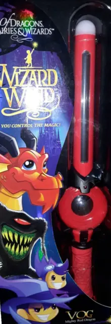 DISNEY PARKS EXCLUSIVE Mighty Wizard Wand: Of Dragons Fairies Vog HandHeld Red
