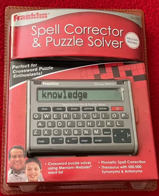 Franklin SA-309 Merriam Webster Spell Corrector & Puzzle Solver SEALED Yr 1994