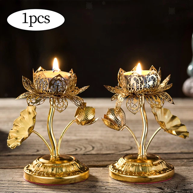 Porte-bougie Fleur De Lotus En Verre Cristal - Décoration Maison Art Nouveau