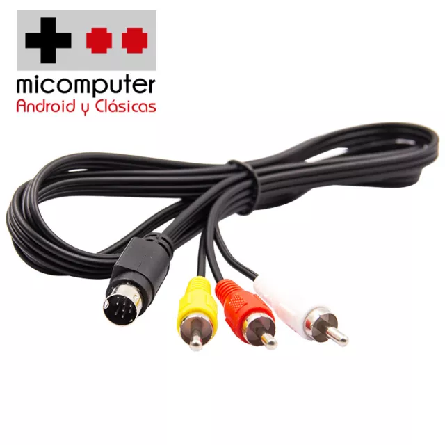 Cable Video ALTA CALIDAD AV RCA para Mega Drive 2 y 3 Megadrive MD2 1.7m