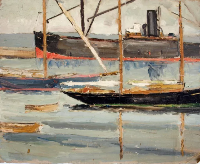 John Hornbuckle HMS Condor, Arbroath Oil painting on canvas. Seascape with ships