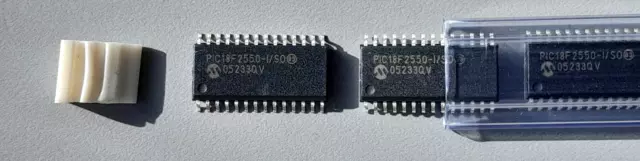 8pcs Microchip PIC18F2550 8-bit 48MHz MCU with USB, 32KB Flash, SOIC28