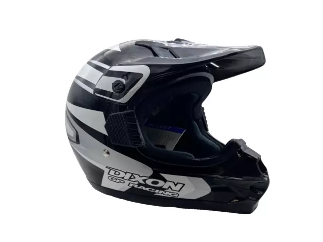 Dixon Gp Racing Xxl Schwarz/Weiss/Silber Offroad/Mx/Motocross/Rennhelm