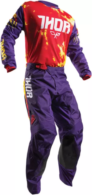 Thor S17 Youth Pulse Race Kit Tydy Purple Fire Red Motocross Mx Cheap Boy Junior