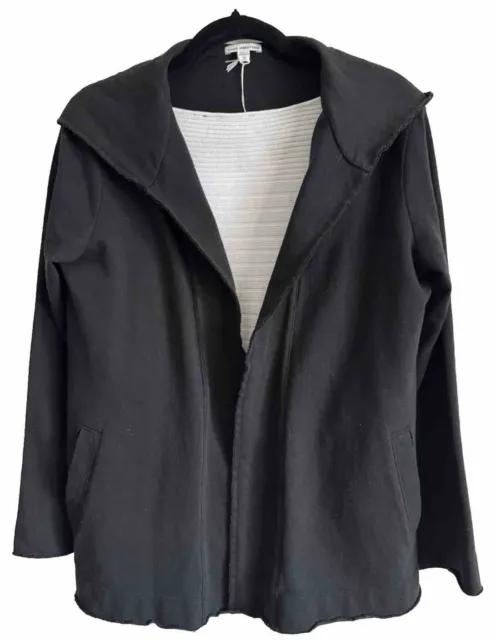 Standard James Perse French Terry Open Sweatshirt Hood Black, 2 (Med) NWT,R $225