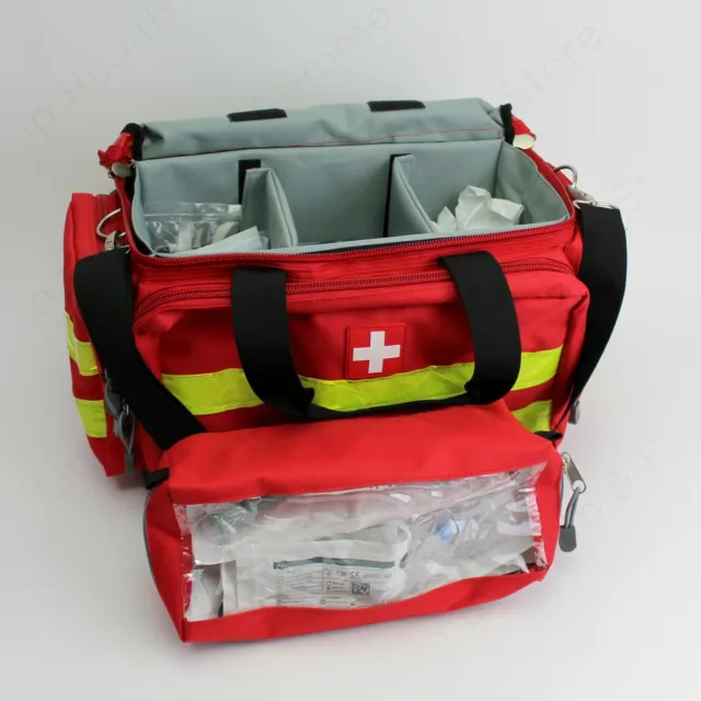 Advanced Emergency Trauma First Aid Kit in Red Trauma Bag Inc Celox & Tourniquet