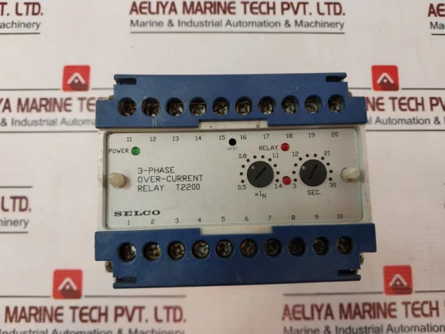 Selco T2200-12 3-Phase Over-Current Relay 5A 3-30 Sec