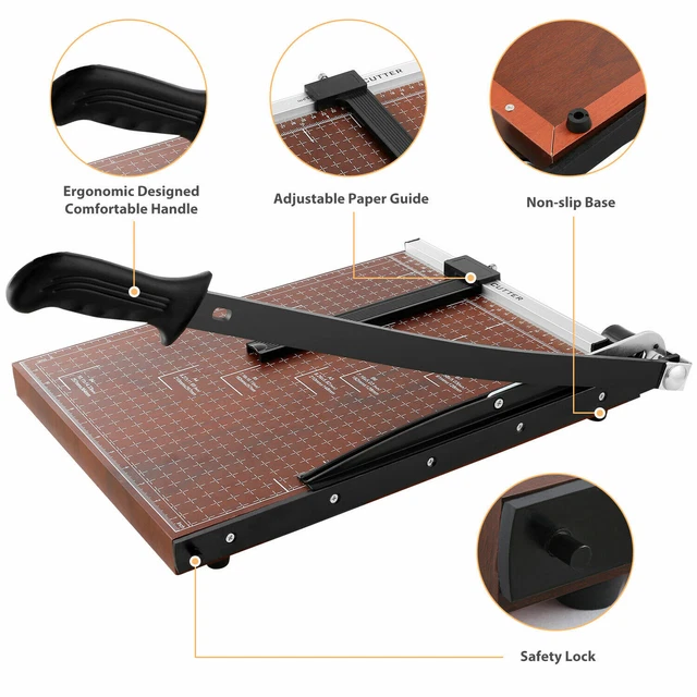 A4B7 GUILLOTINE PAPER Cutter (15" x 13") Paper Trimmer w/ 12 Sheet