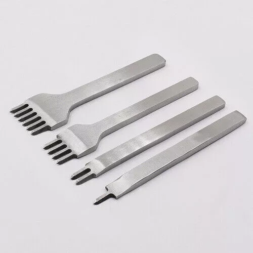 4 STÜCKE Lederhandwerk Werkzeuge Lochmeißel Gravur Stitching Punch Set 3/4/5/6MM