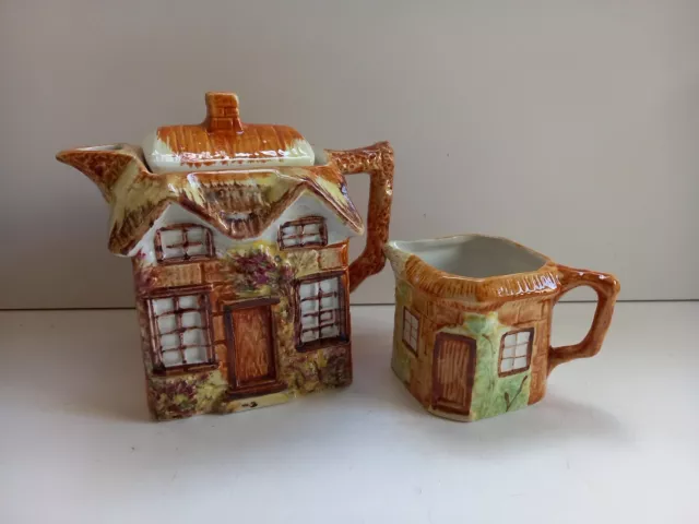 Vintage Price Brothers Price Kensington Cottage Ware Teapot 845007 And Milk Jug