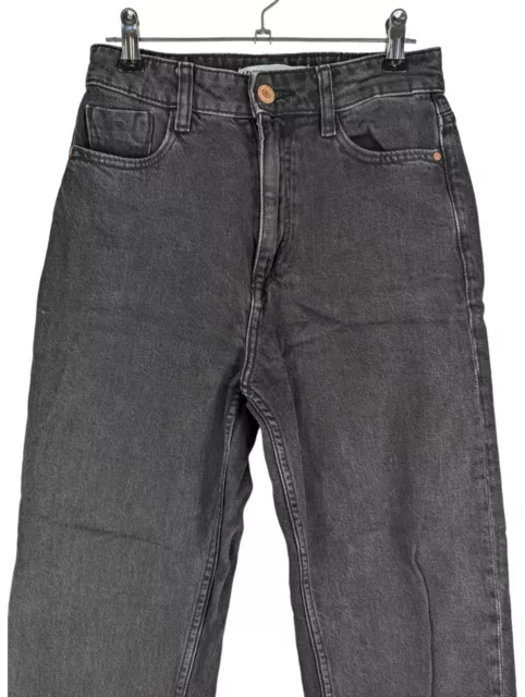 "Jeans Zara Mom, pantaloni denim neri alti, gamba dritta taglia Eur 34, L27"