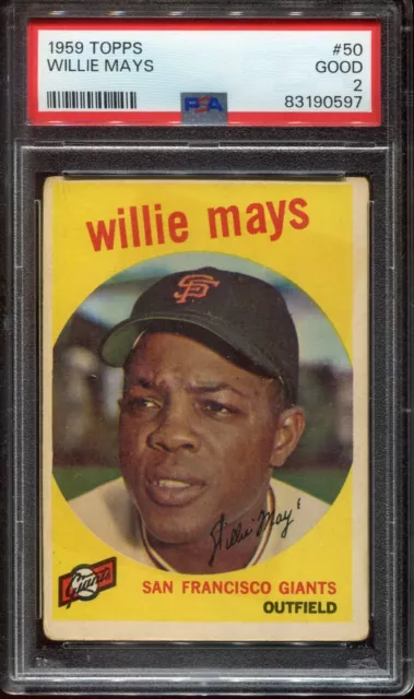 1959 Topps WILLIE MAYS #50 PSA 2 (GD) HOF Giants BASEBALL CARD