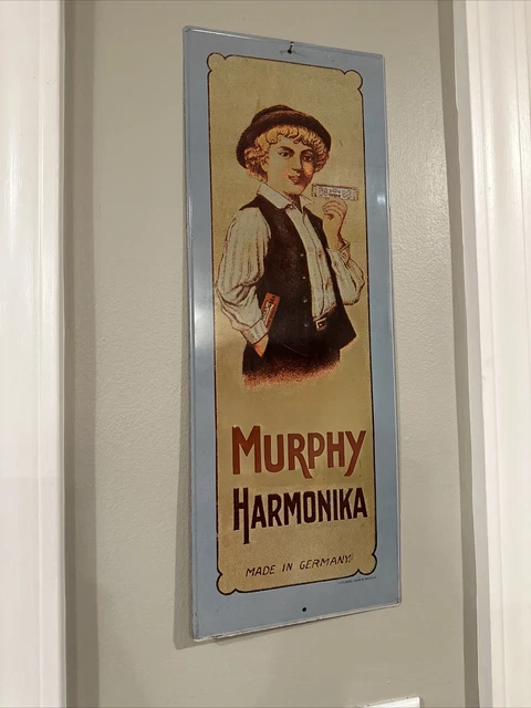 Vintage 1974 Murphy Harmonika Framed Advertising Sign, Sanford Heilner, USA