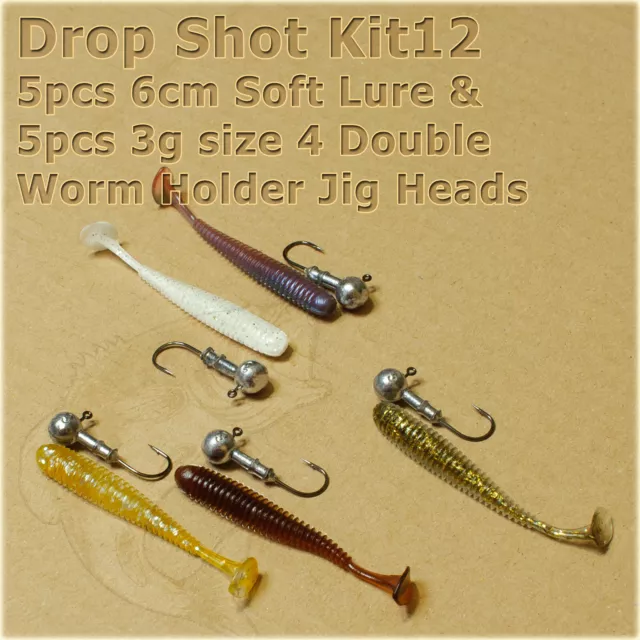 DROP SHOT FISHING Soft Lure 5cm 2'' Jig Heads Perch Baits Grub Kopyto Micro  Fish £3.20 - PicClick UK