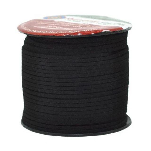 Cable de gamuza sintética negro Mandala Crafts 100 yardas 2,65 mm 100 yardas,