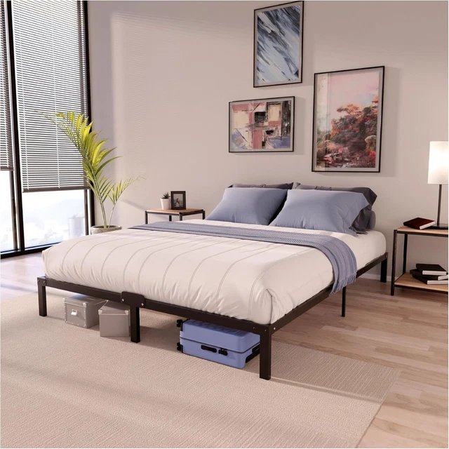 SUPER KING BED Frames Metal 180x200 with Storage 35cm Sturdy and 20min