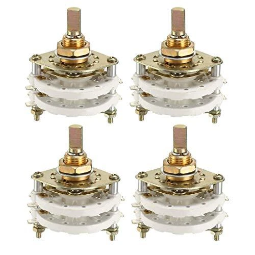 2P6T 2 Pole 6 Throw 2-Deck Band Channel Rotary Switch Selector 4PCS