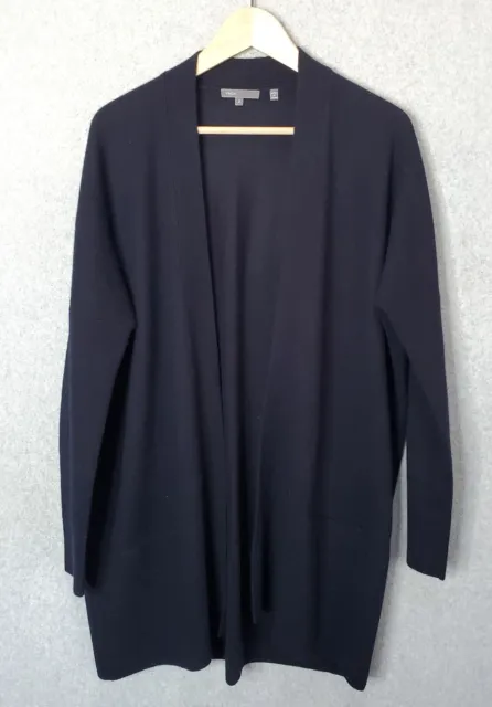 Vince Open Front Cardigan Sweater Navy Blue Wool and Cashmere Women's Sz Small